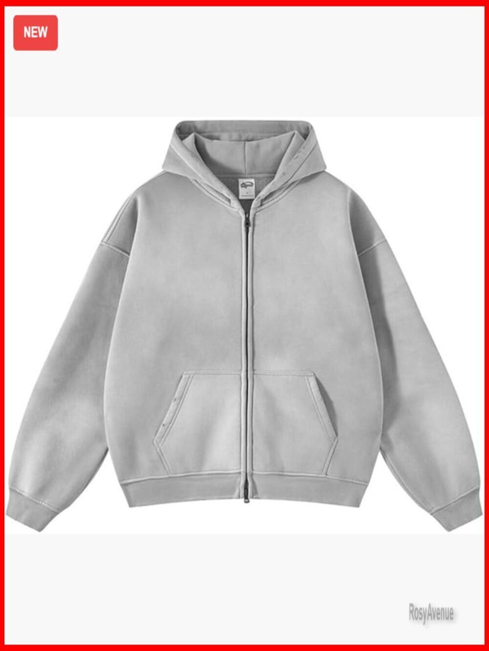 Oversized Zip Up Hoodie Vintage Unisex Streetwear Y2K Sweatshirt